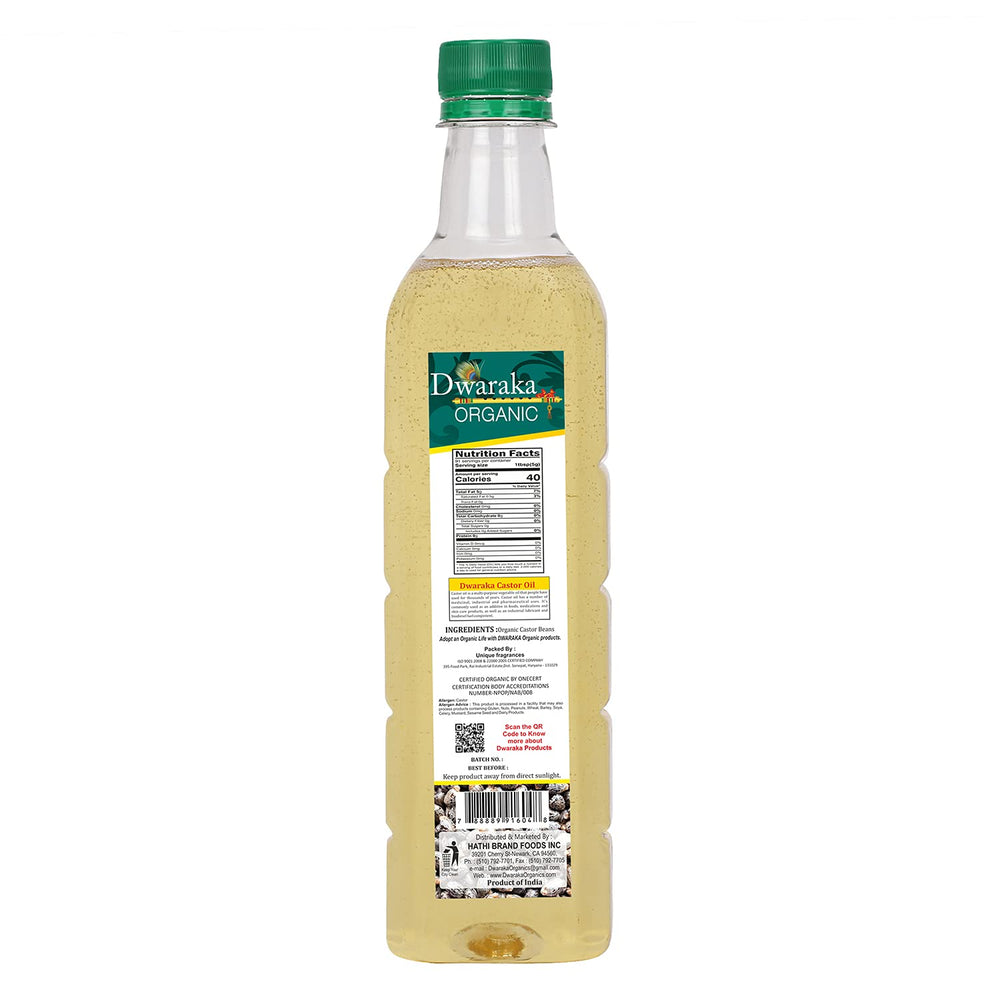 Dwaraka Castor Oil hair-growth image demonstrates root nourishment and thicker-looking strands.