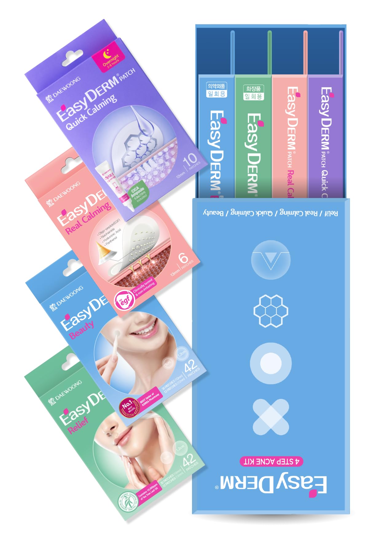 DWEasyDerm Easyderm patch calming agents label highlights soothing formulation