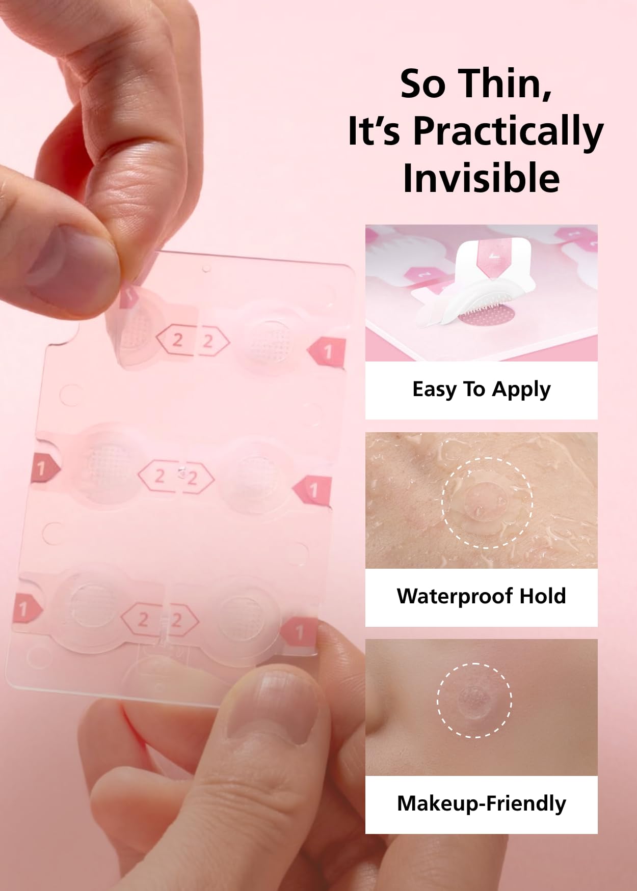DWEasyDerm patch adheres securely to uneven skin surfaces.