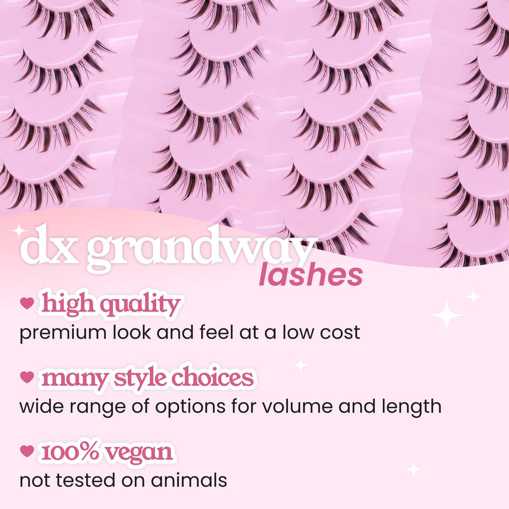 DX Grandway LK02 lashes with flexible band for seamless application.