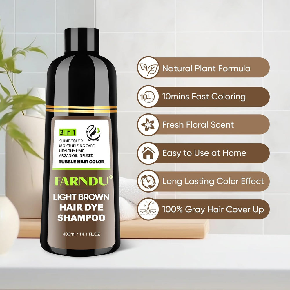 DYEING 221 BC Farndu light brown color result on hair showing natural finish