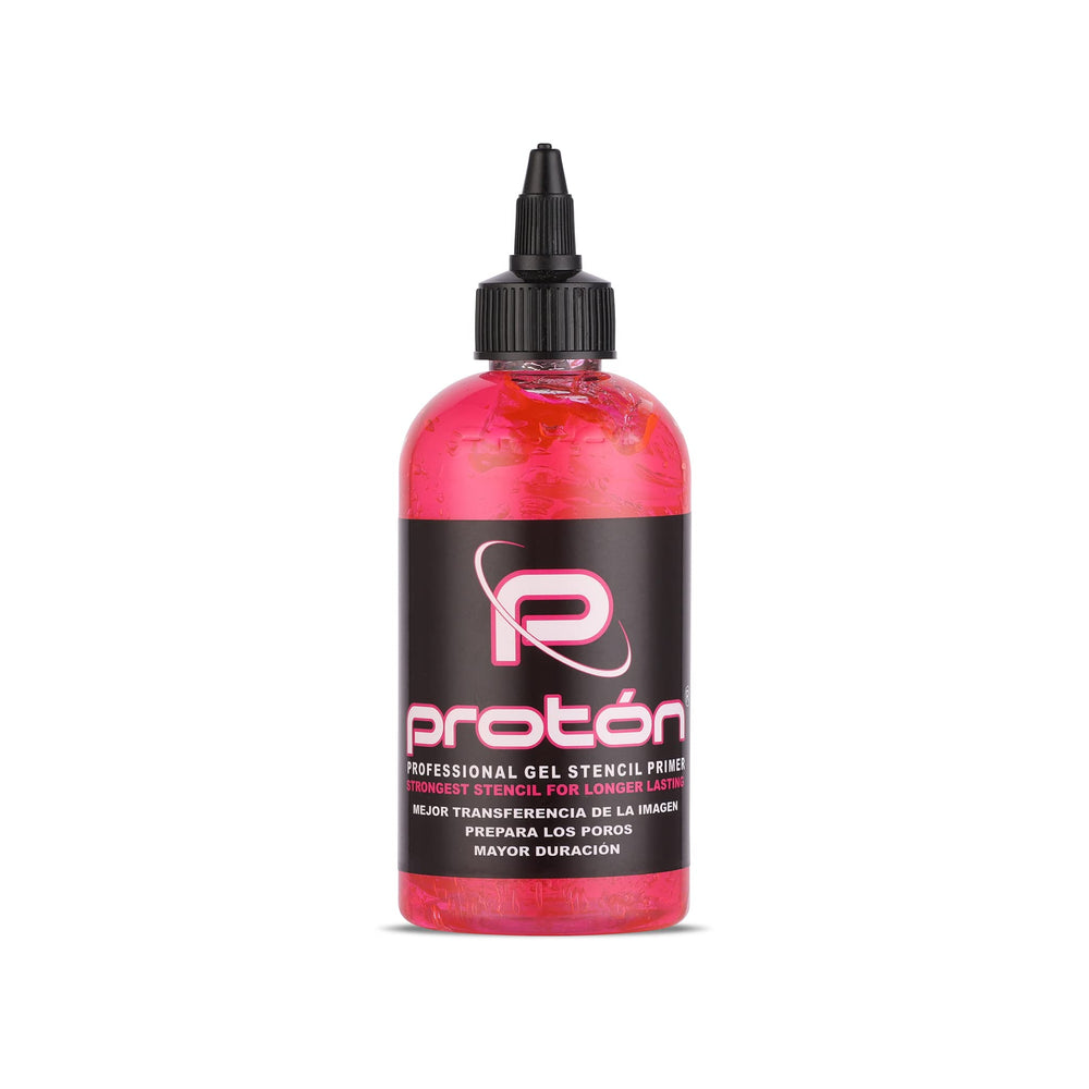 Dynamic Color Co Proton Primer Gel pink packaging shown for lasting stencil adhesion