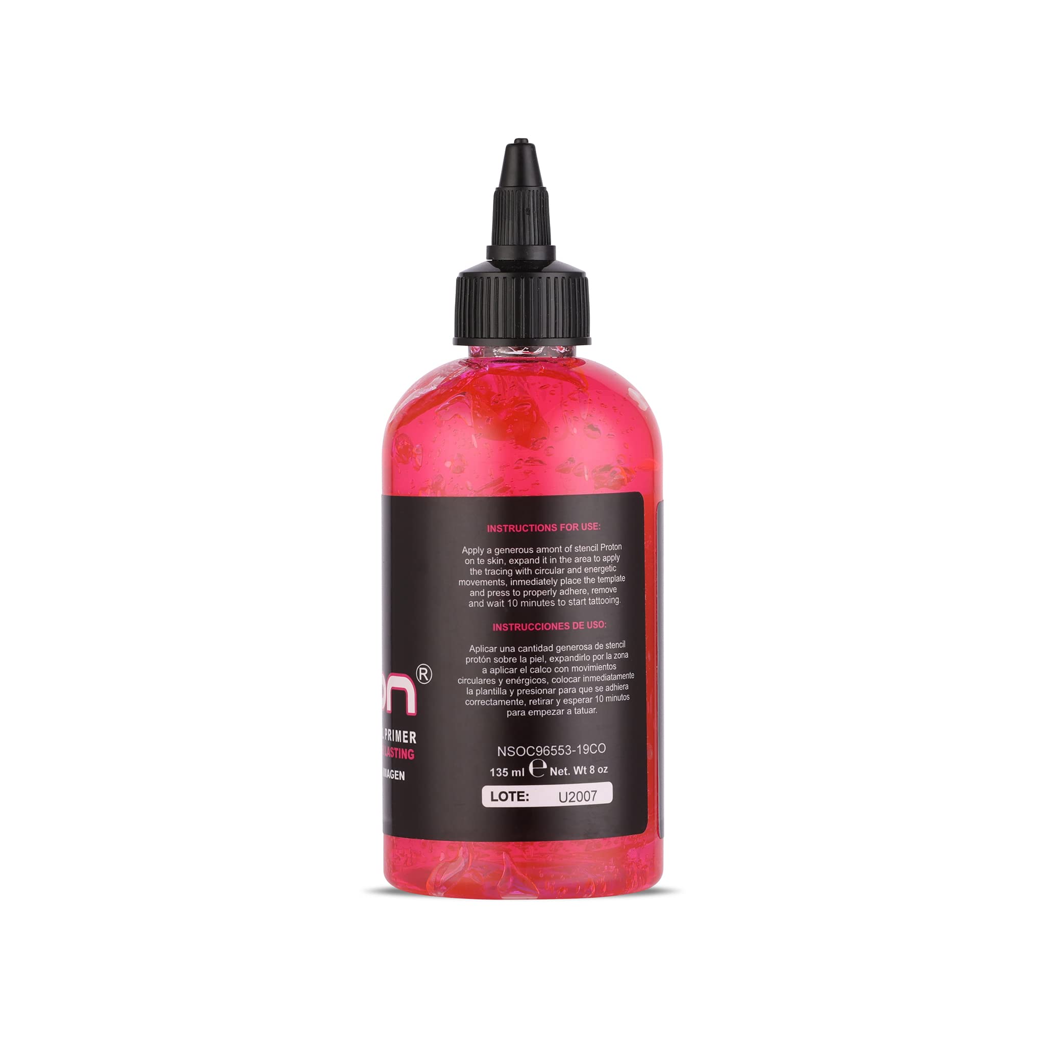 Dynamic Color Co Proton Primer gel applied on skin with stencil for crisp transfer