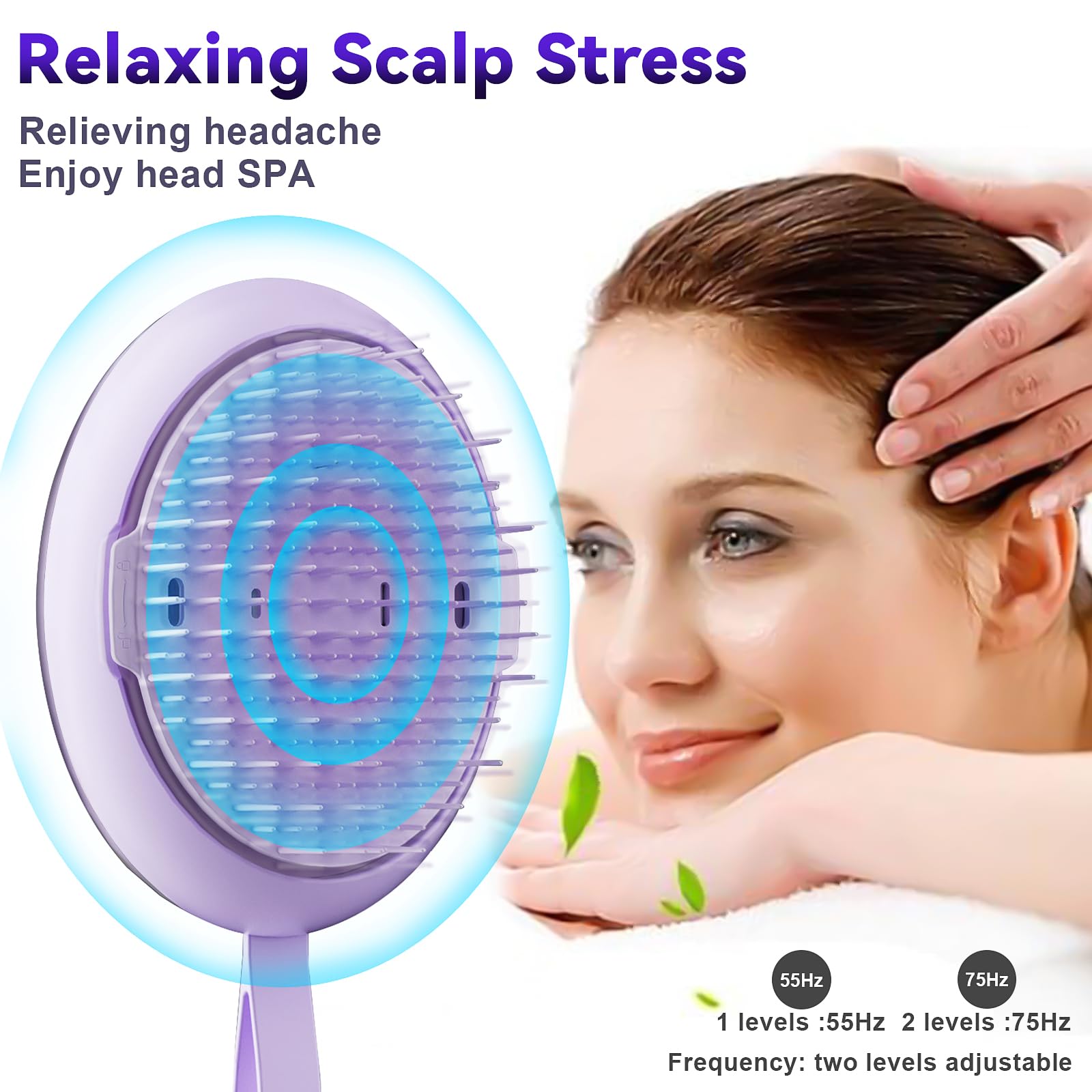 DYUHOOAO built-in anion device close-up highlights refreshing scalp care.