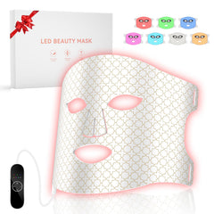DZAVOK Red Light Therapy Mask front view with 400 LEDs for at-home skincare.