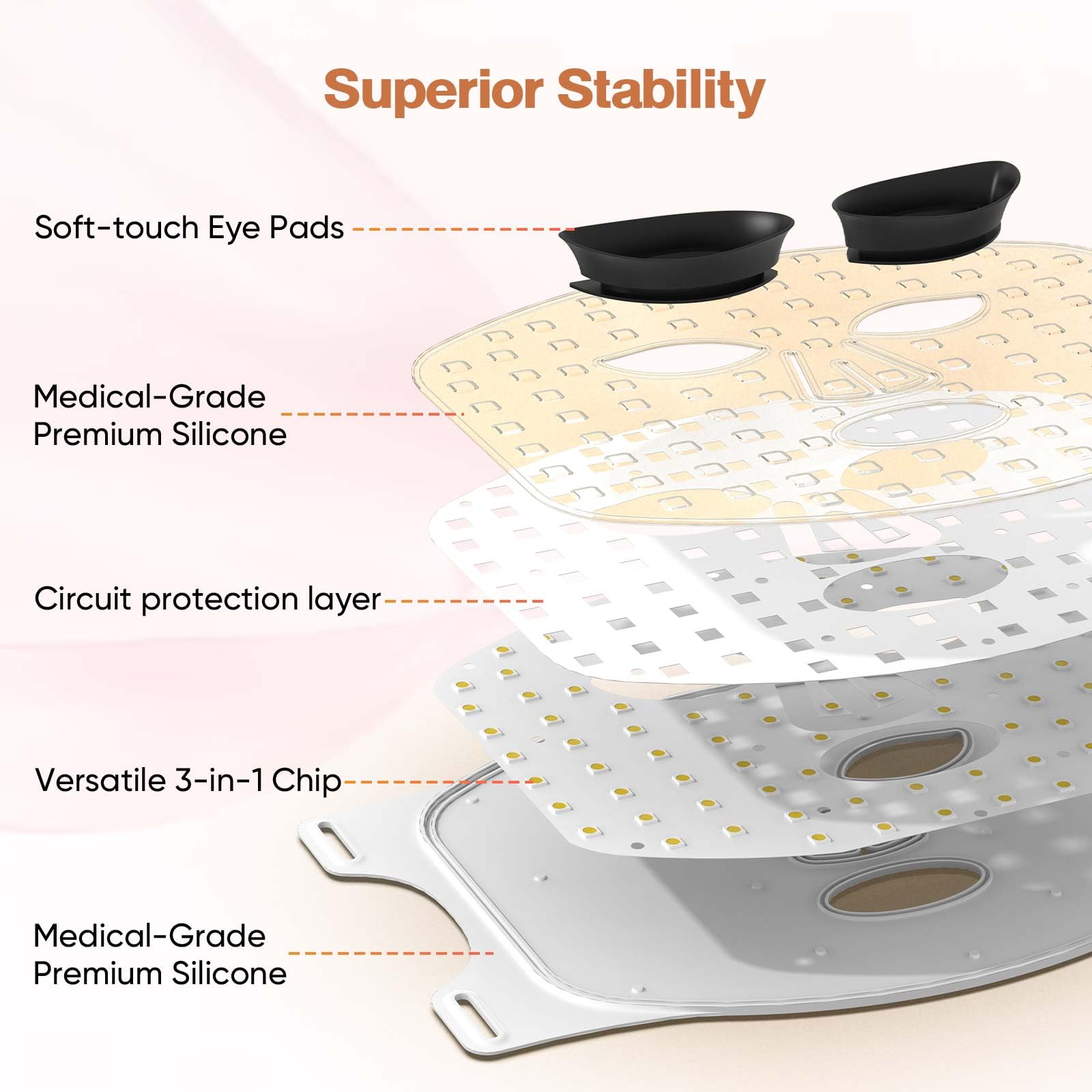 DZAVOK soft silicone construction offers comfortable, skin-friendly fit.