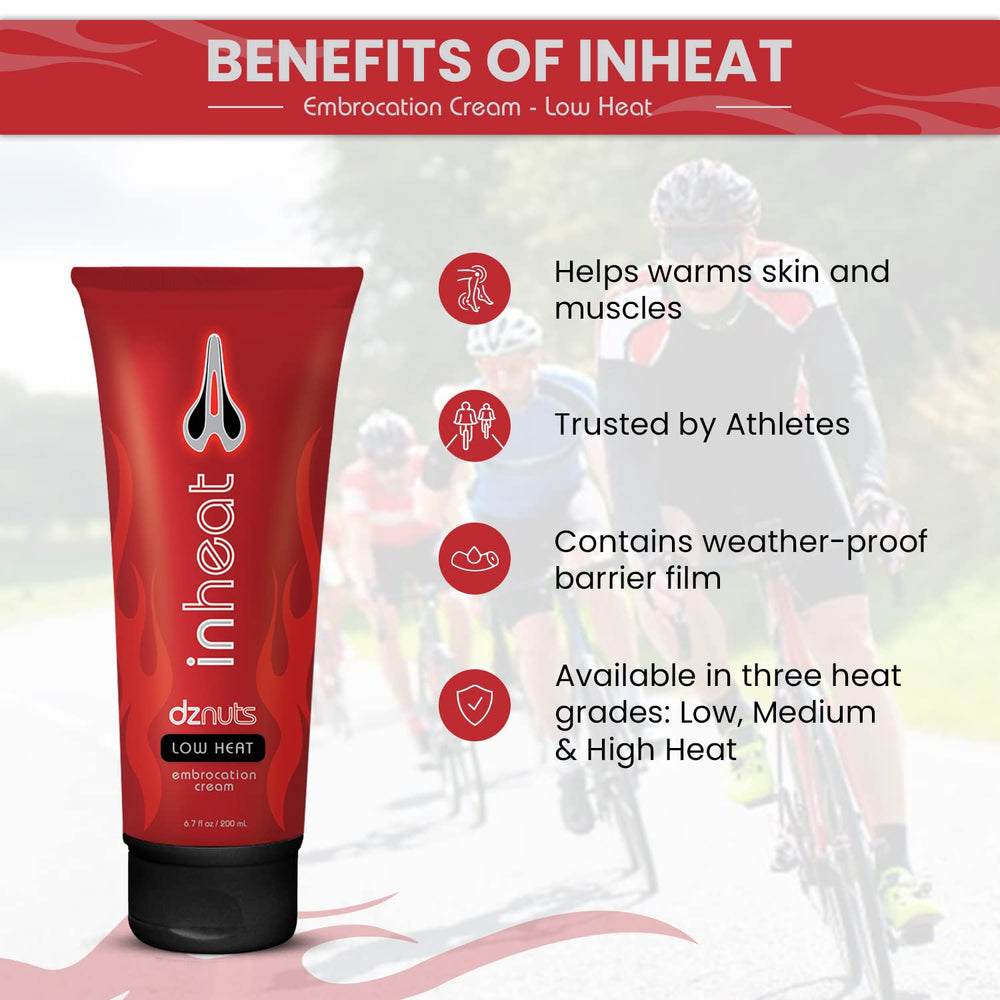dznuts InHeat Embrocation with anti-grime adhesion on skin