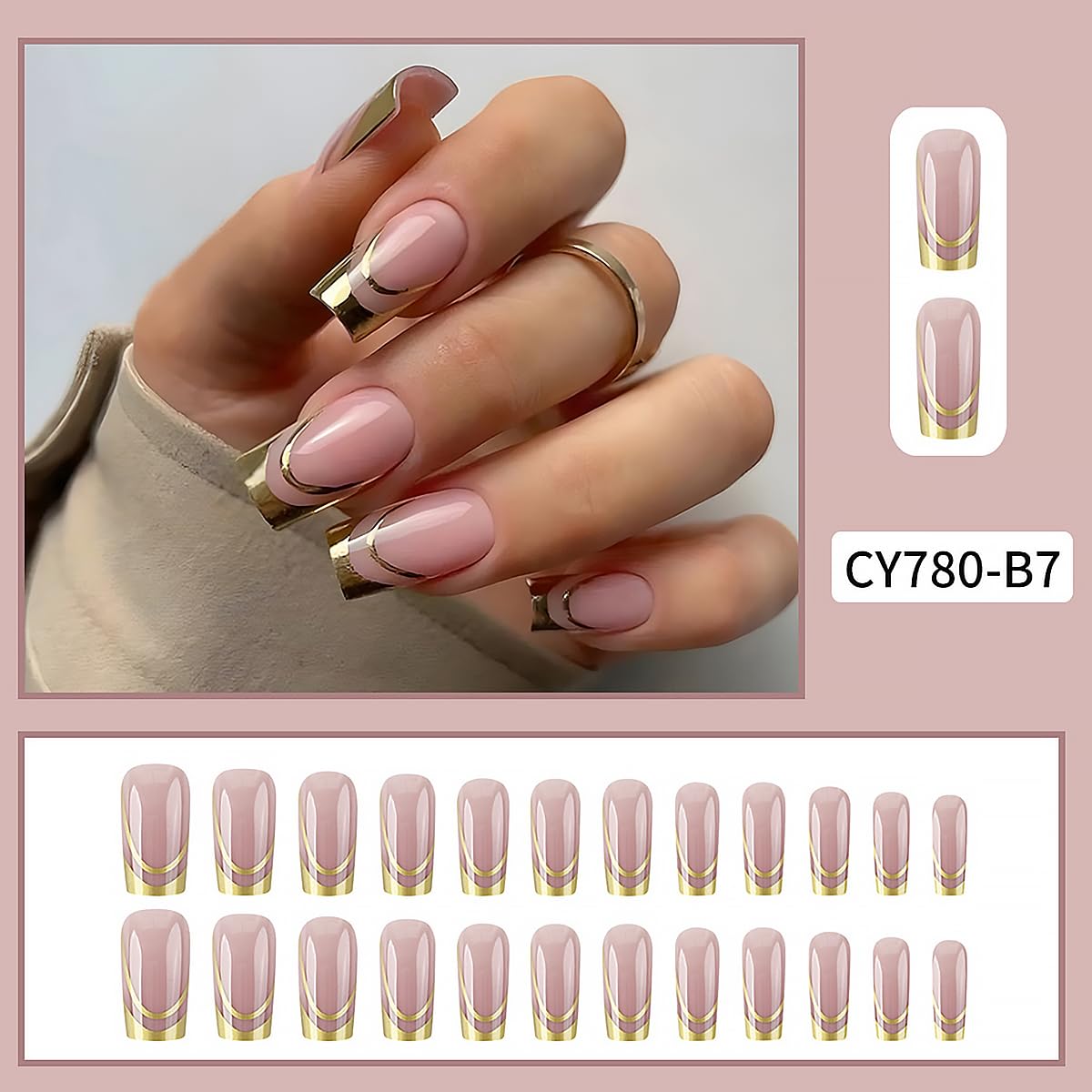 DZPGUONIZ medium square nails nude pink ideal for long-lasting wear and easy matching outfits.