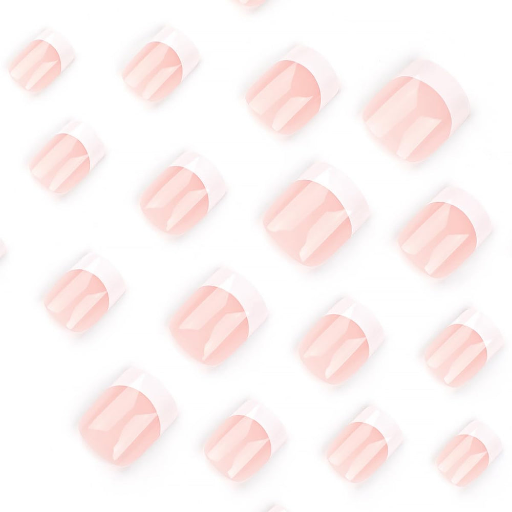 DZPGUONIZ nude pink glossy design nails offer versatile everyday style.