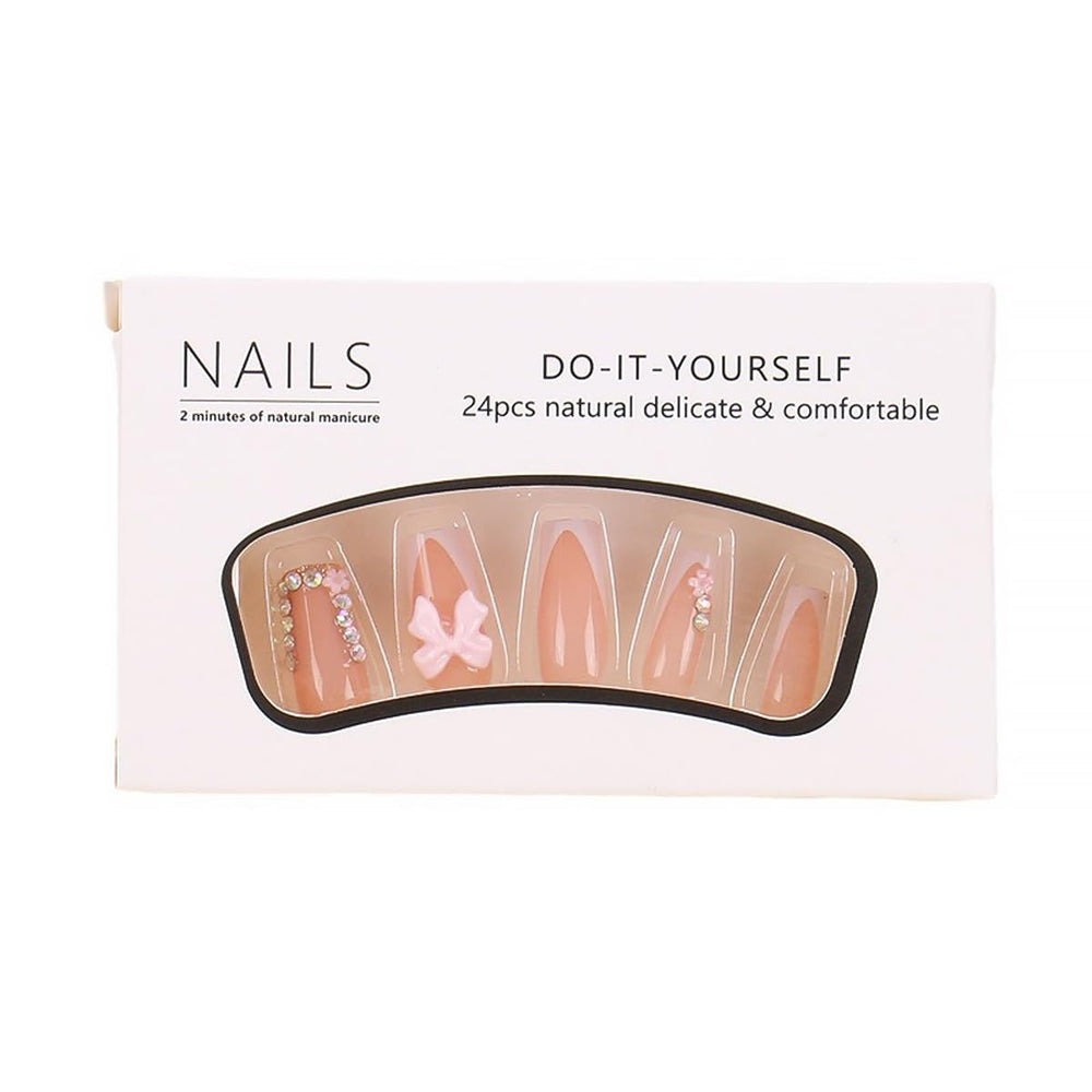 DZPGUONIZ pink flower design nails for romantic finishes.