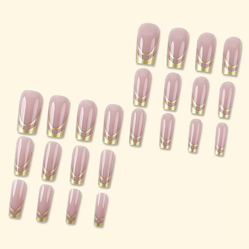 DZPGUONIZ press-on nails application demonstrates quick DIY manicure at home.