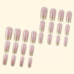 DZPGUONIZ press-on nails application demonstrates quick DIY manicure at home.