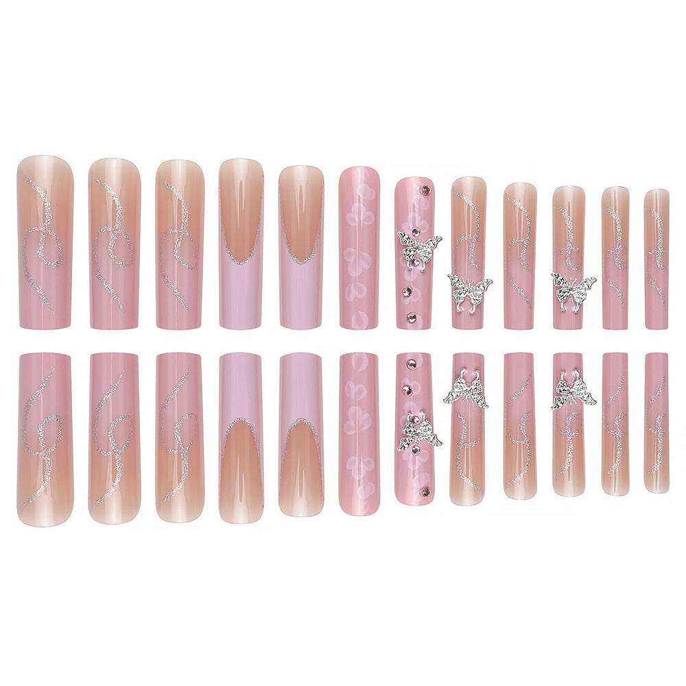 DZPGUONIZ rhinestone-embellished nails add subtle sparkle to any look.