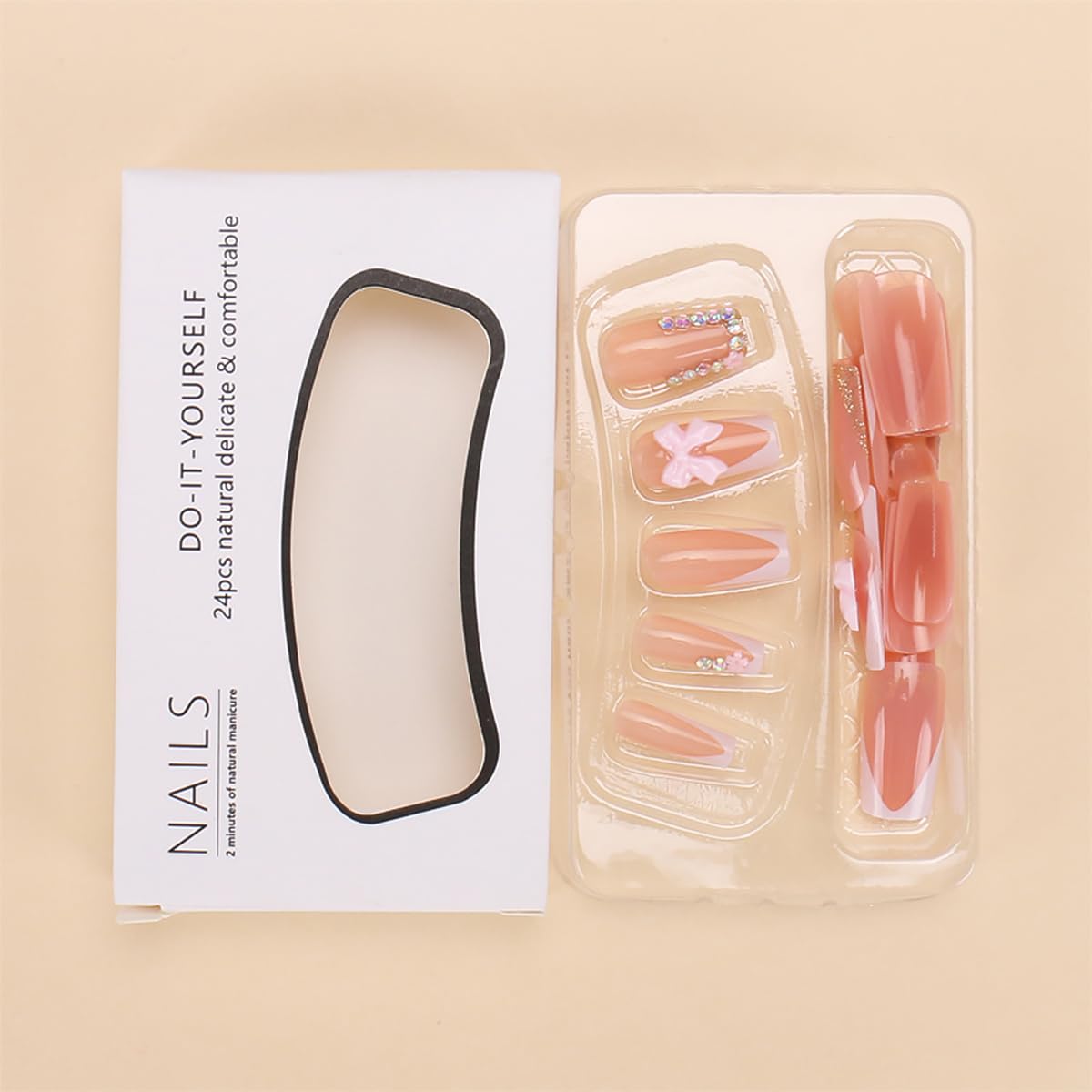 DZPGUONIZ white French tip nails for a clean, elegant manicure.