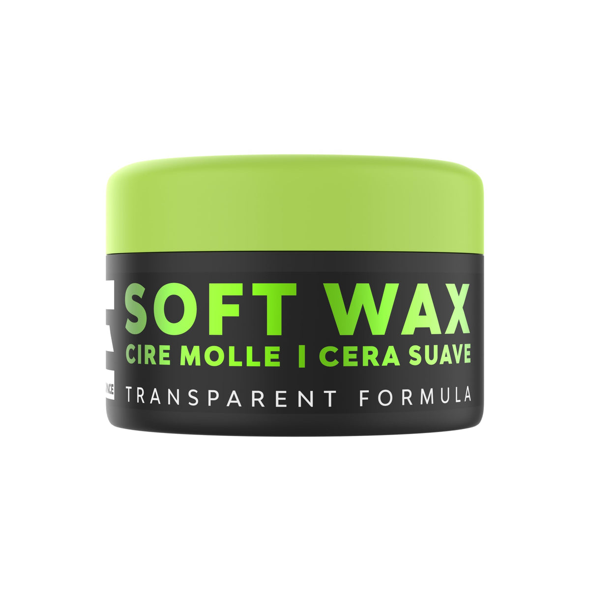 E Elegance Soft Wax jar close-up showing moisturizing argan oil for shine
