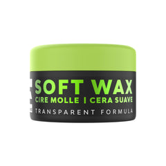 E Elegance Soft Wax jar close-up showing moisturizing argan oil for shine