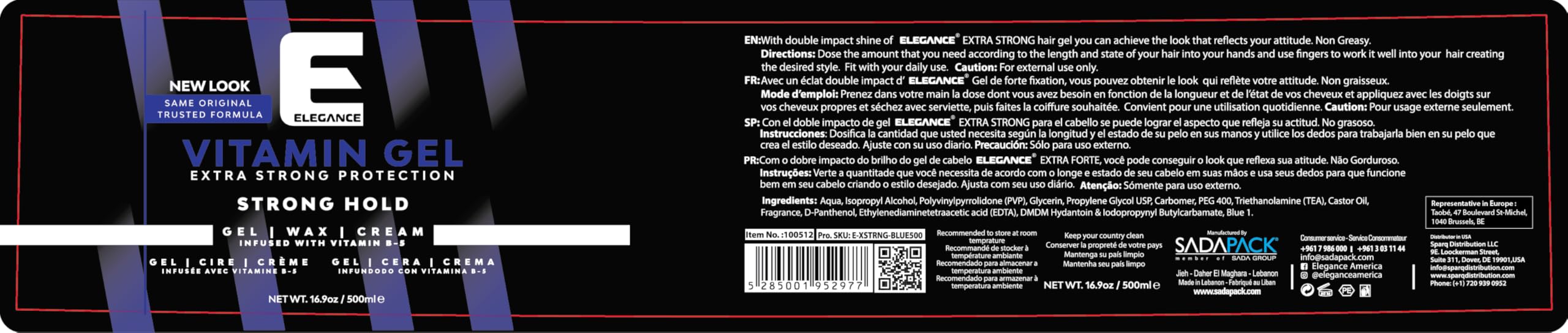 E Elegance Vitamin Gel jar closeup shows rich texture and Pro-VB-5 enrichment.
