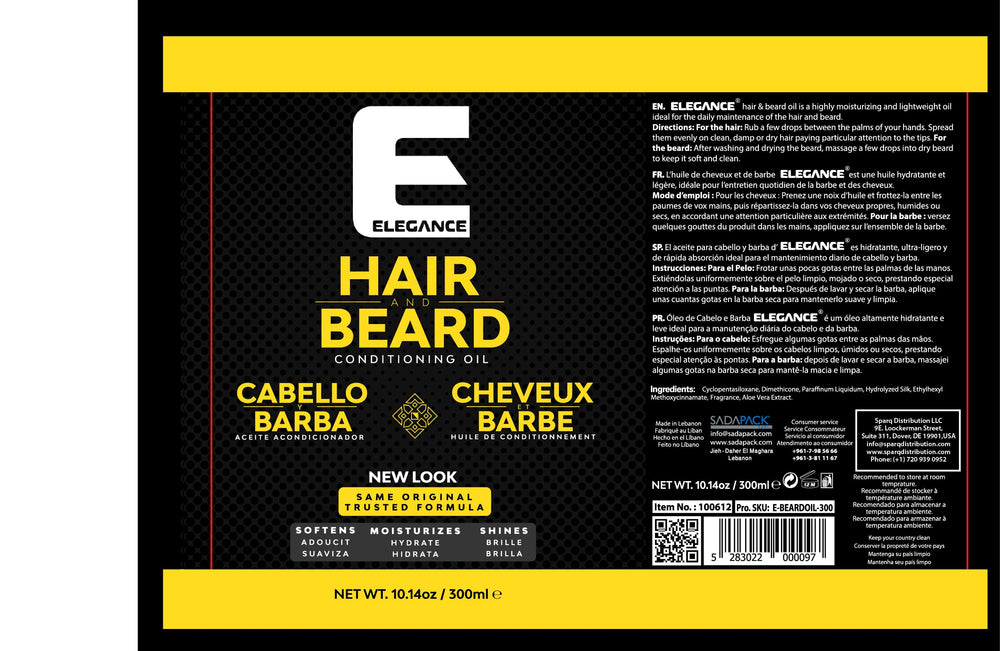 Dab and massage oil into beard for smooth grooming with E Elegance