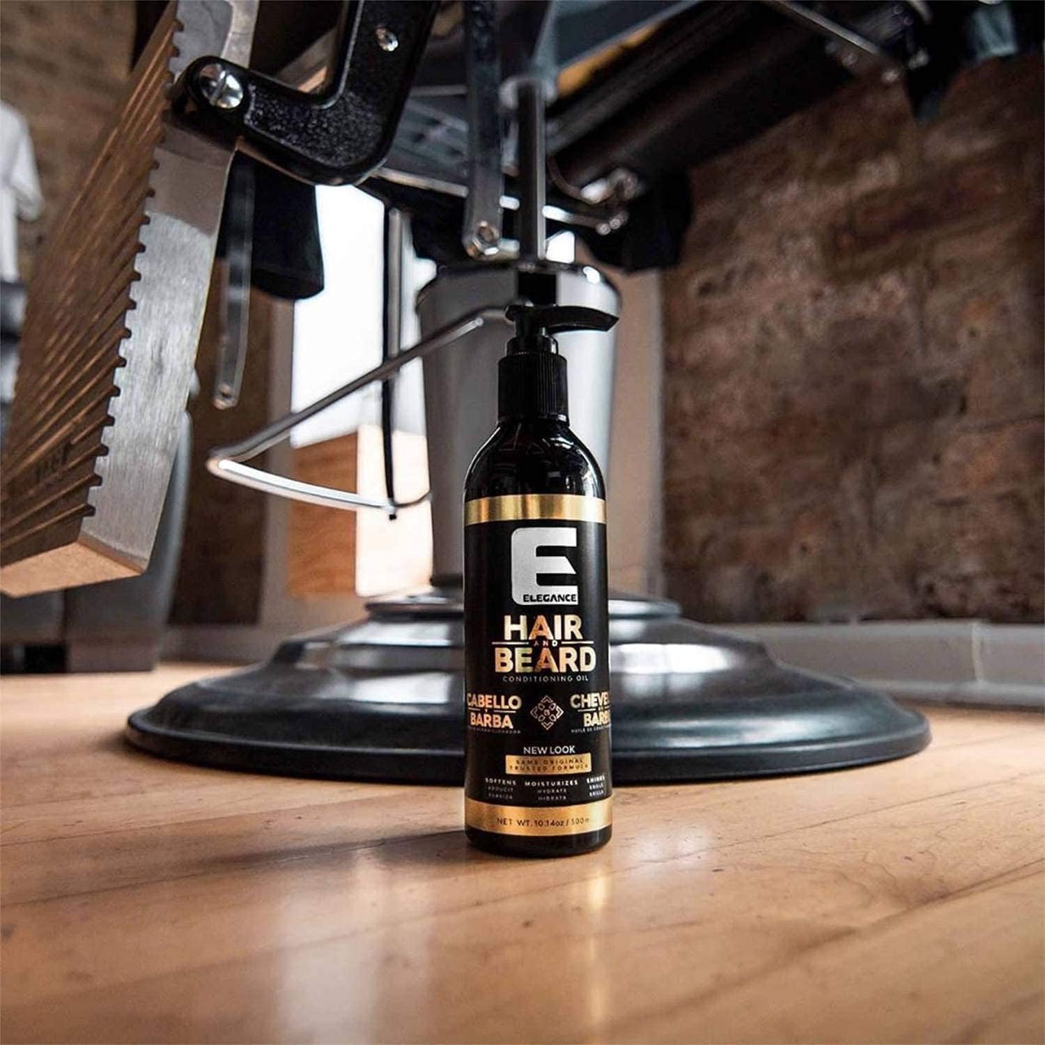 Packaging and a 10.1 oz bottle for daily use from E Elegance