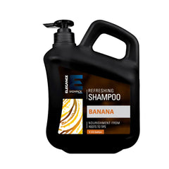 E Elegance Hair Shampoo with banana scent for smooth detangling and refreshed hair
