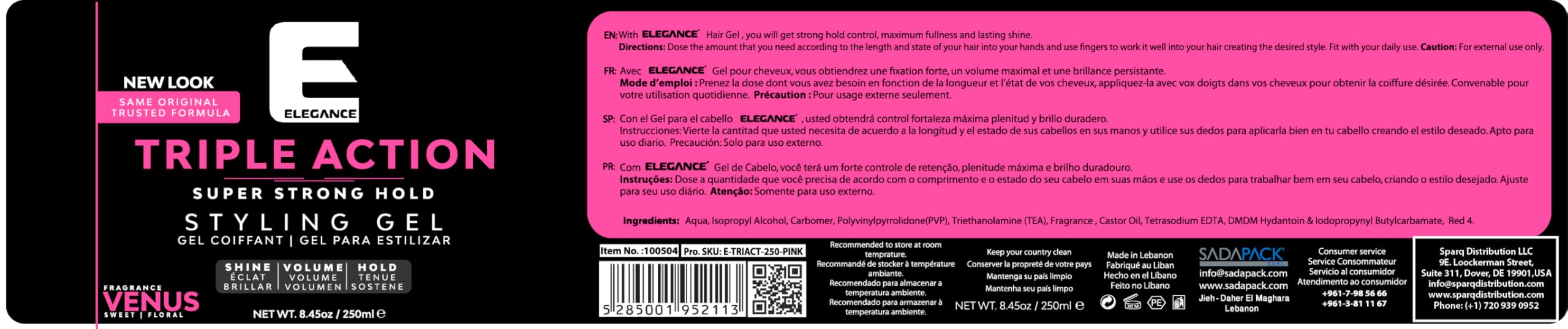 E Elegance Venus Gel extreme-volume boosts body for fine hair
