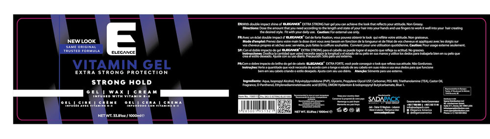 E Elegance Vitamin Pro-VB-5 infusion detail emphasizes nourishing benefits.