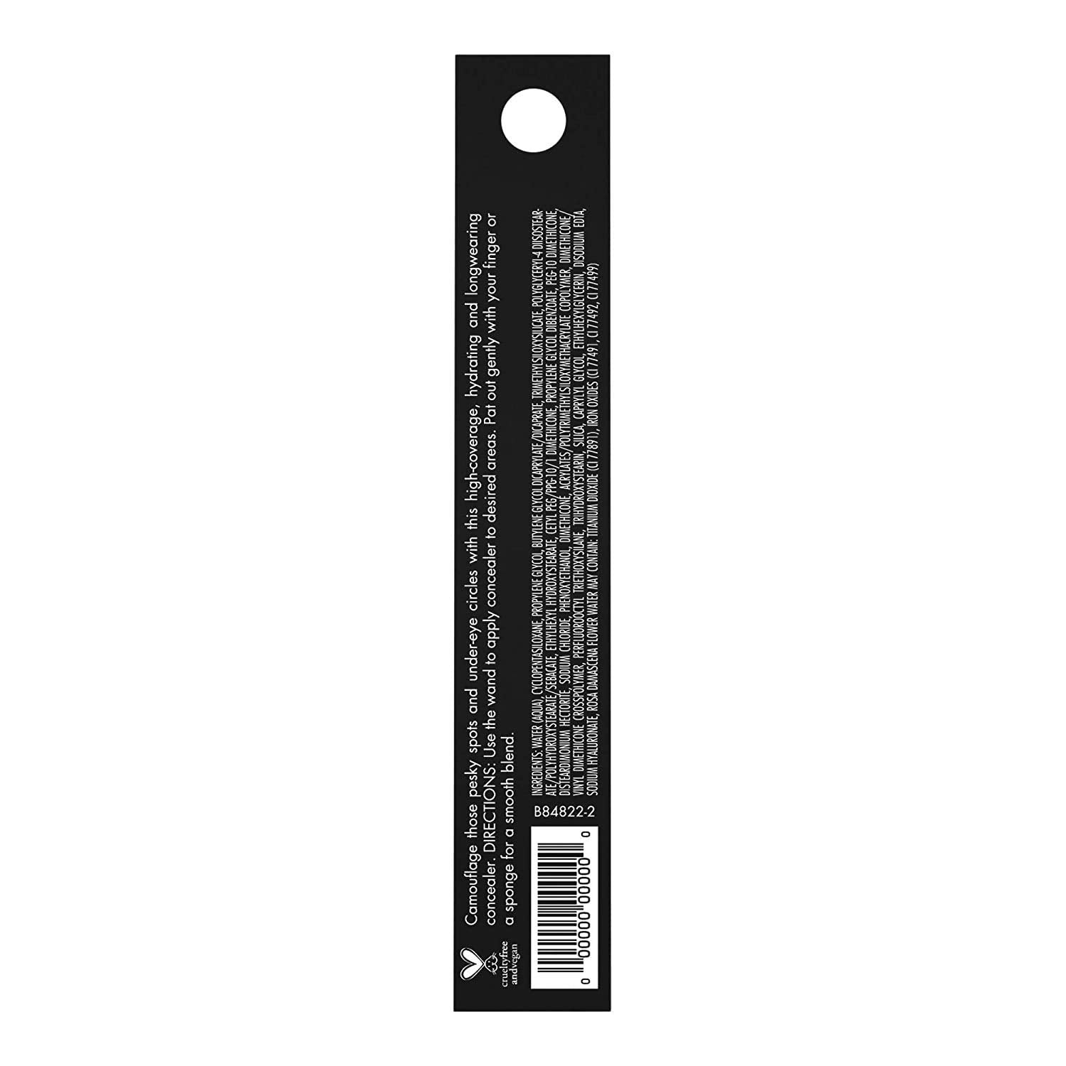 e.l.f. 16HR Camo Concealer Rich Ebony packaging with shade matching guidance