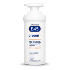 E45 Eucalyptus Cream 500g tub shown for daily dry skin care