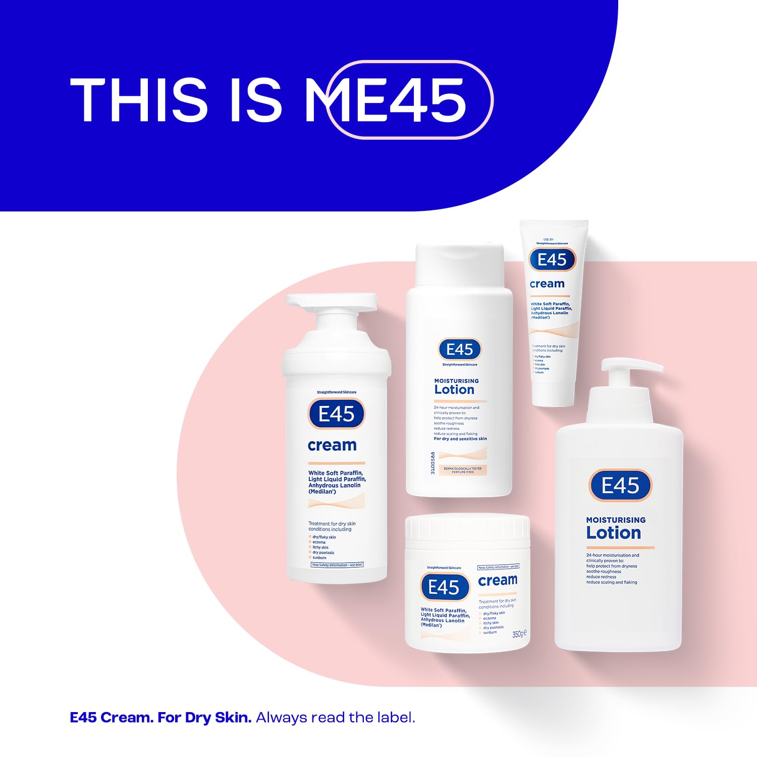 Family-friendly use: E45 Eucalyptus Cream for various dry skin areas