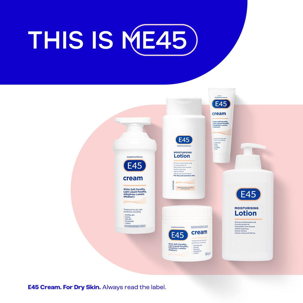 Family-friendly use: E45 Eucalyptus Cream for various dry skin areas