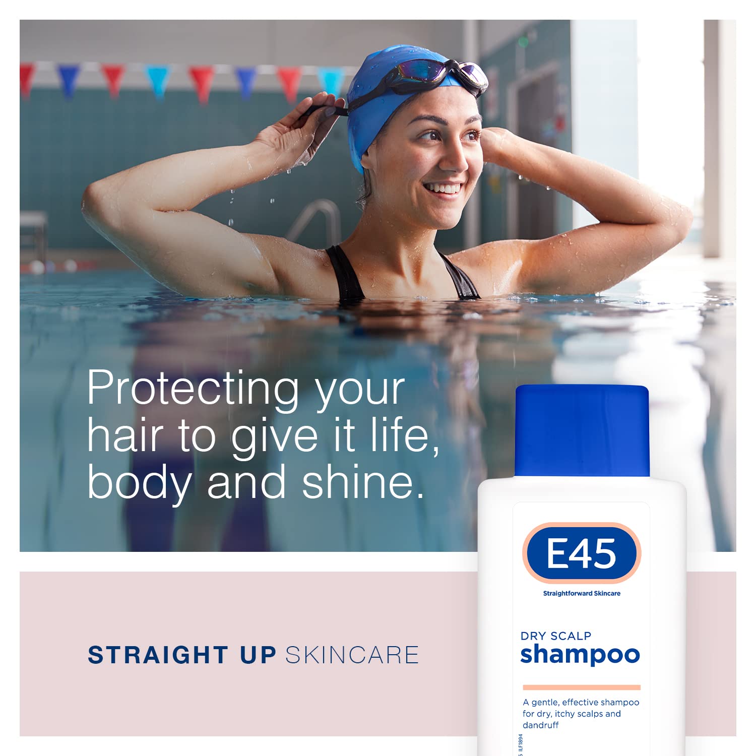 E45 helps hair shine and add body after washing.