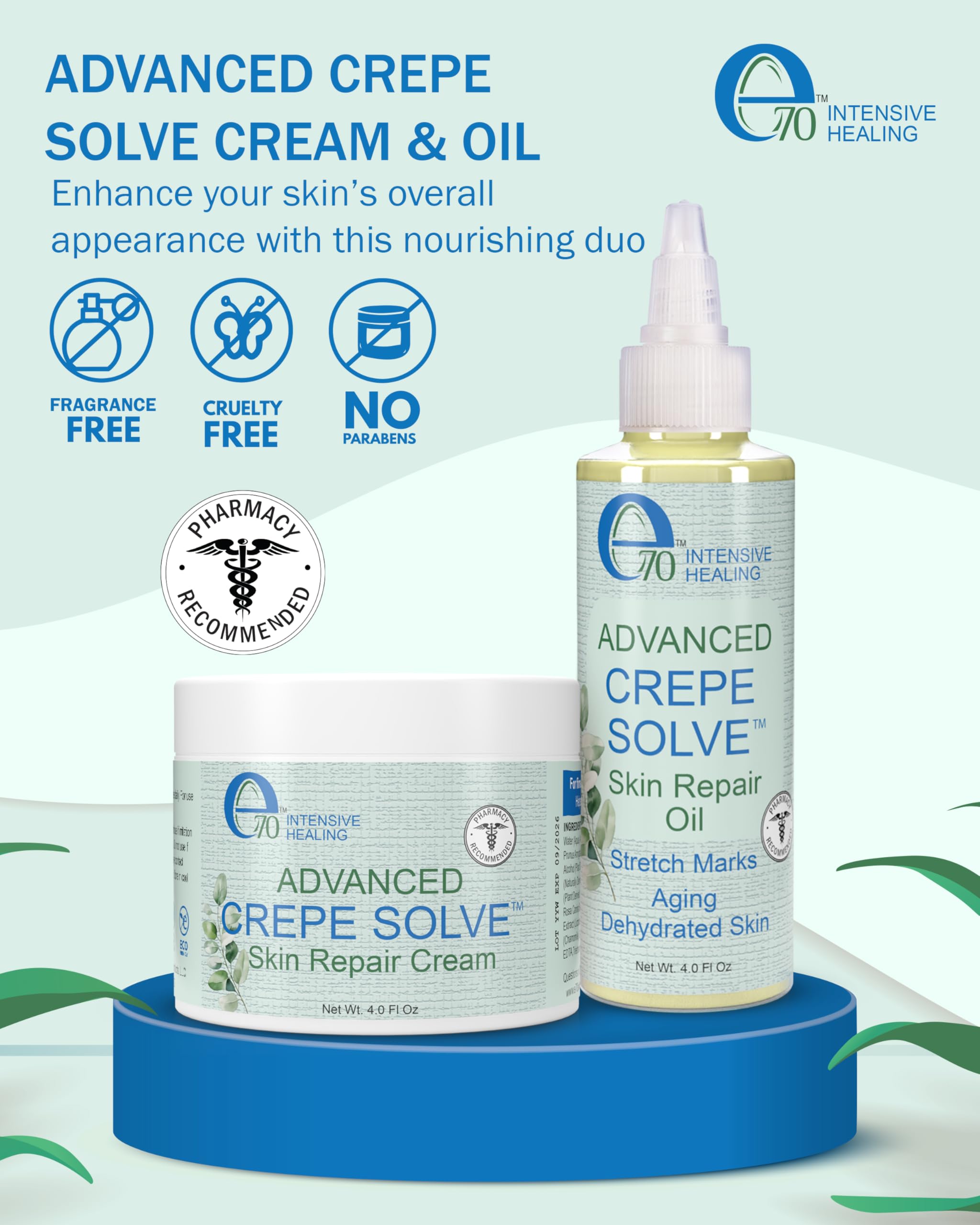 e70 Crepe Skin Erase Cream texture close-up highlights hydrating formula