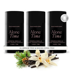 Each & Every cedar-vanilla deodorant pack front view for all-day freshness.