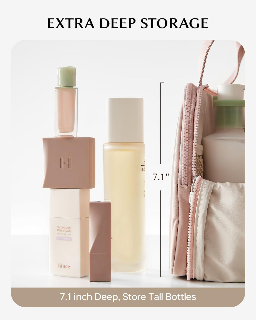 EACHY waterproof cosmetic bag protects contents from spills during travel