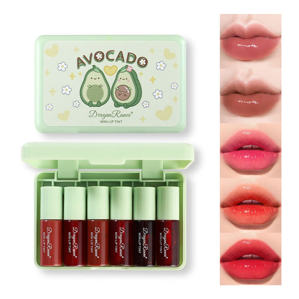 Eakroo lip tint 6-color collection swatches show vibrant daily options.