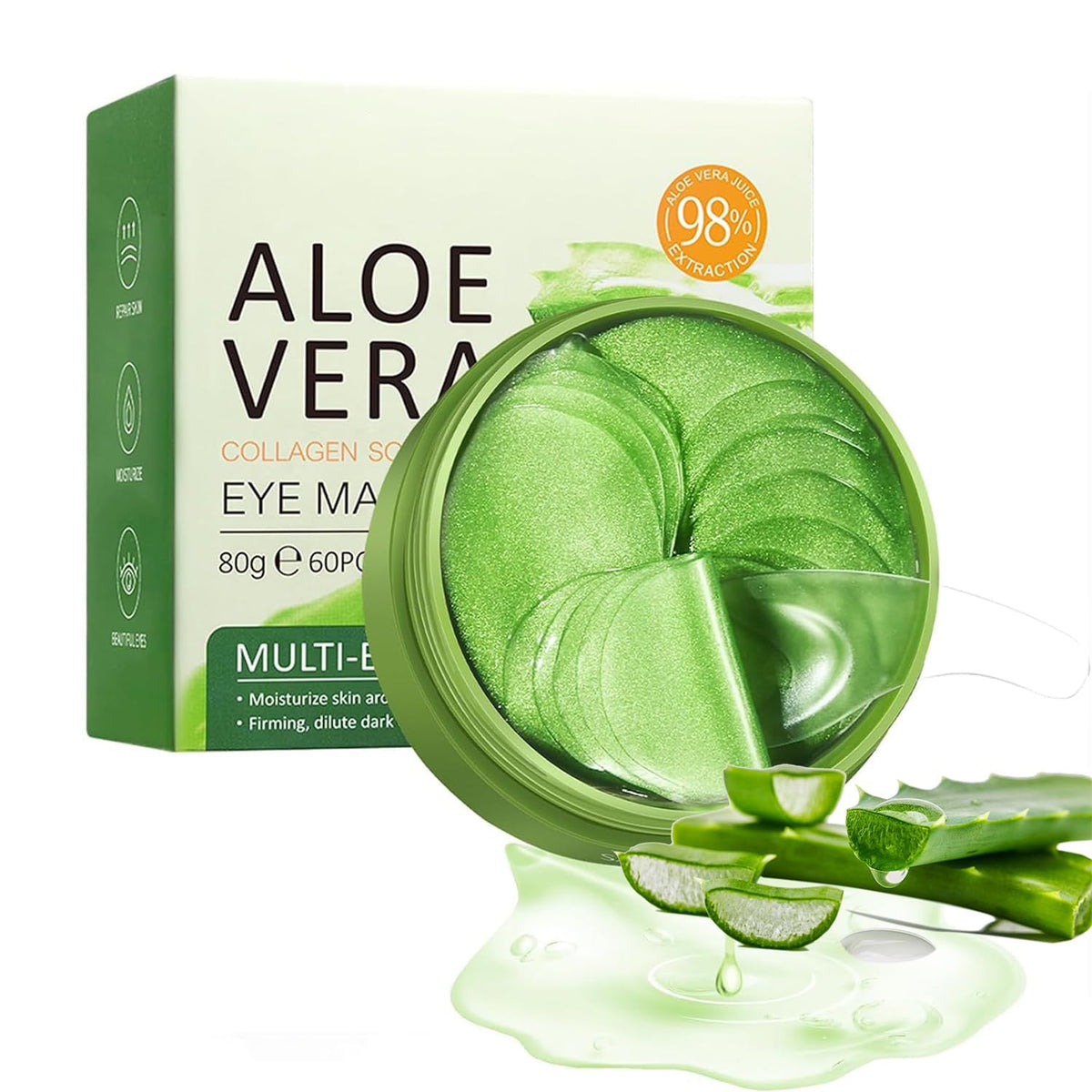 Eakroo under eye patches aloe vera pack hydrates delicate skin.