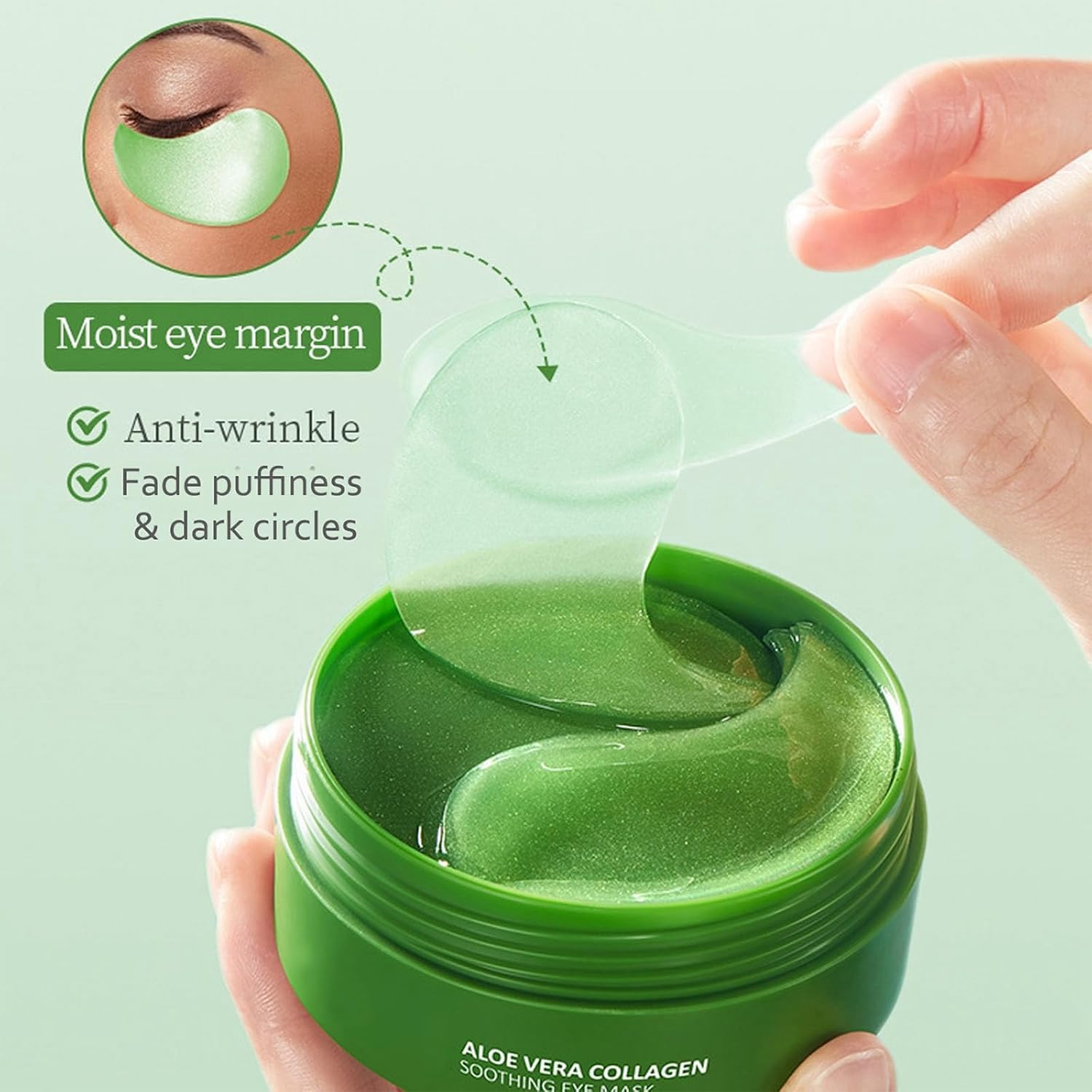 Eakroo under-eye patches ergonomic design fits contours for comfortable wear.