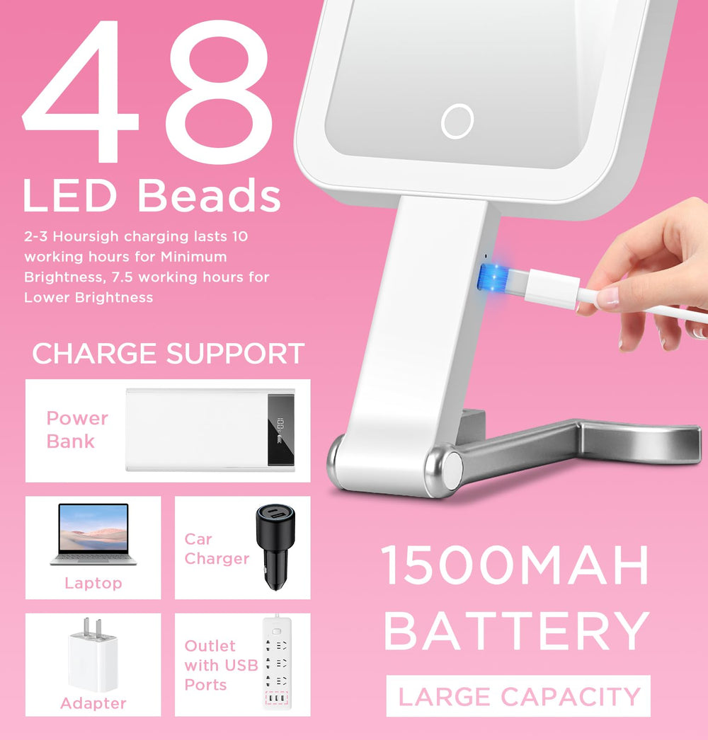 EAONE travel mirror compact handle emphasizes portability