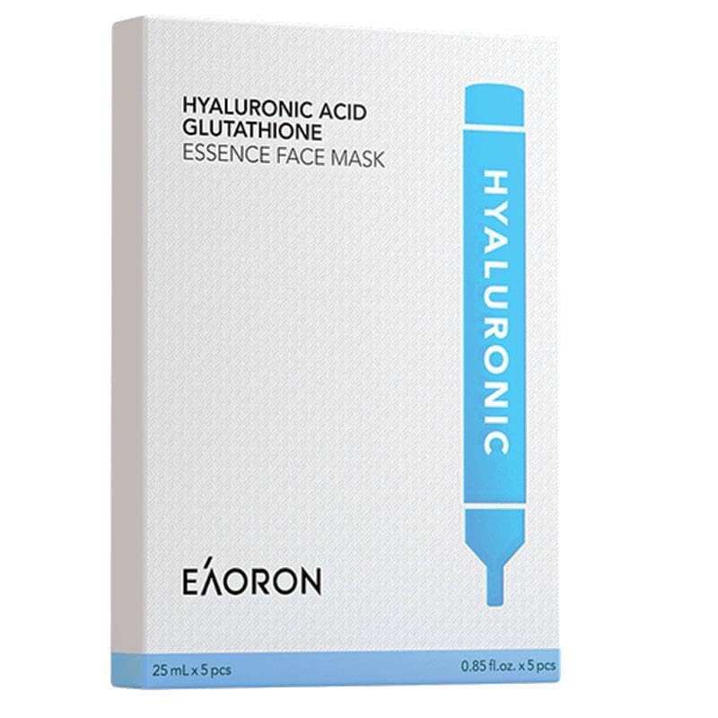 Eaoron Hyalu Acid Glutathione Mask cloth close-up highlights breathable fabric and rich essence absorption.