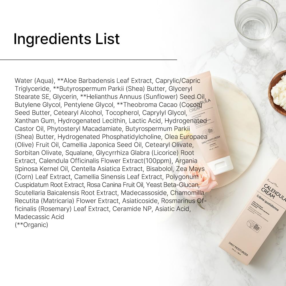Fragrance-free Earnest Mom Calendula Cream label signals safe, hypoallergenic family skincare