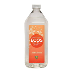 Earth Friendly ECOS hypoallergenic hand soap refill with orange blossom scent for gentle cleansing.