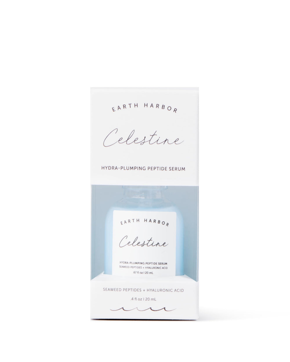 Earth Harbor Celestine Serum bottle for radiant hydration and glow