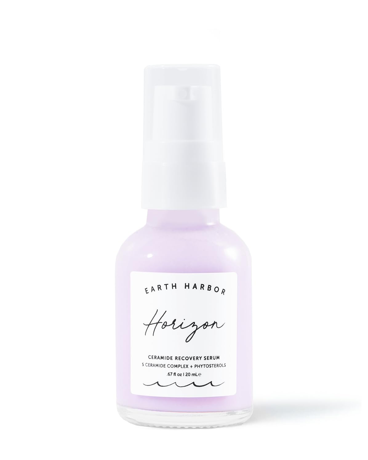 Earth Harbor Horizon Serum bottle on a clean surface highlights barrier support