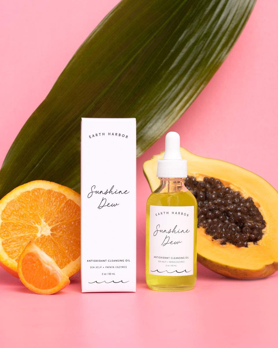 Earth Harbor Sunshine Dew papaya enzymes close-up for gentle cleansing and clarity