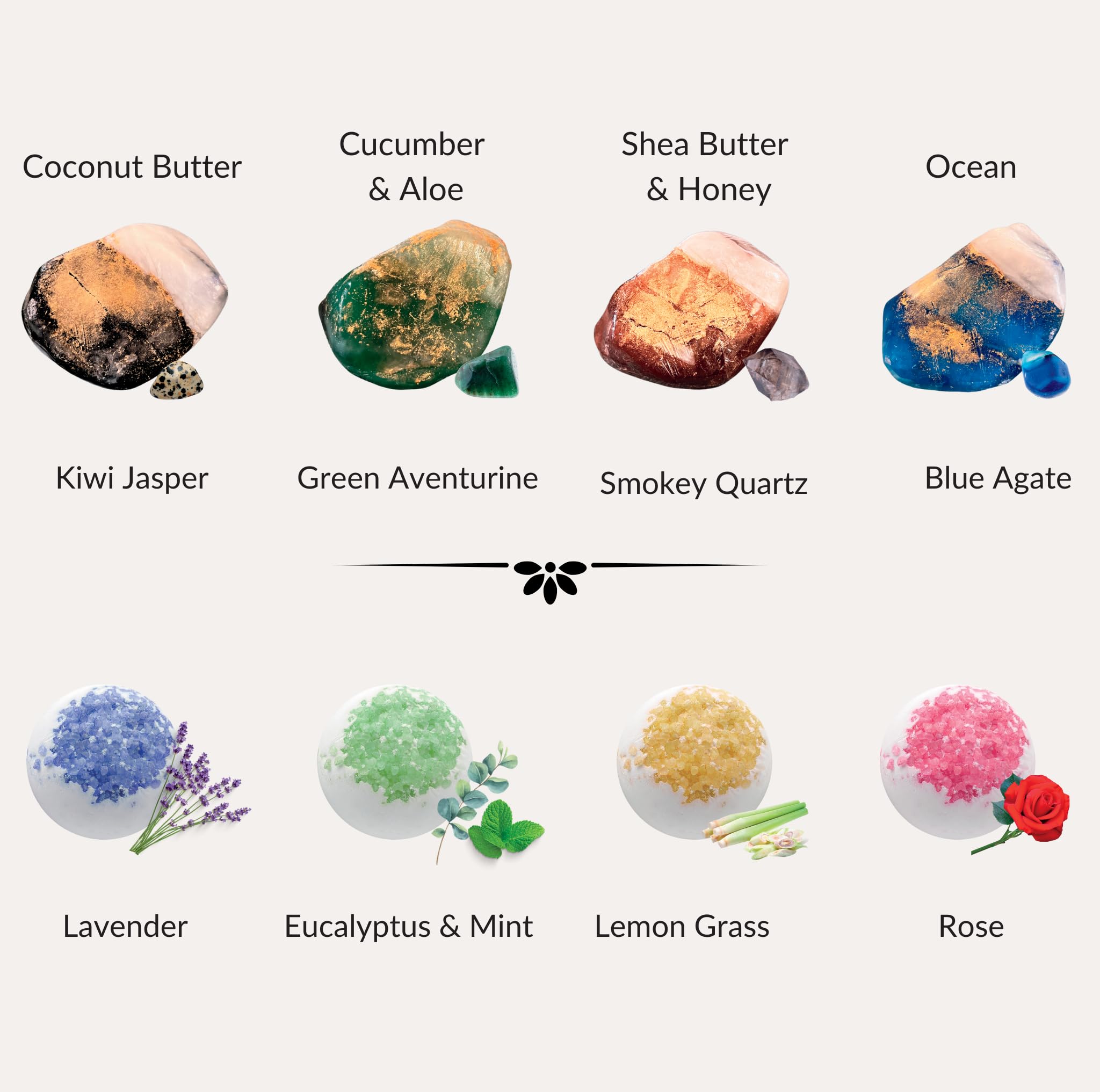 Earth and Home bath bomb set with varied colors ready for bath