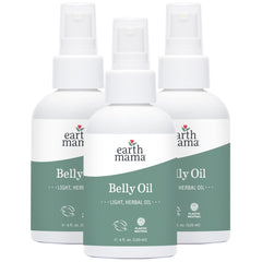 Earth Mama Belly Oil bottle showing hydrating skin