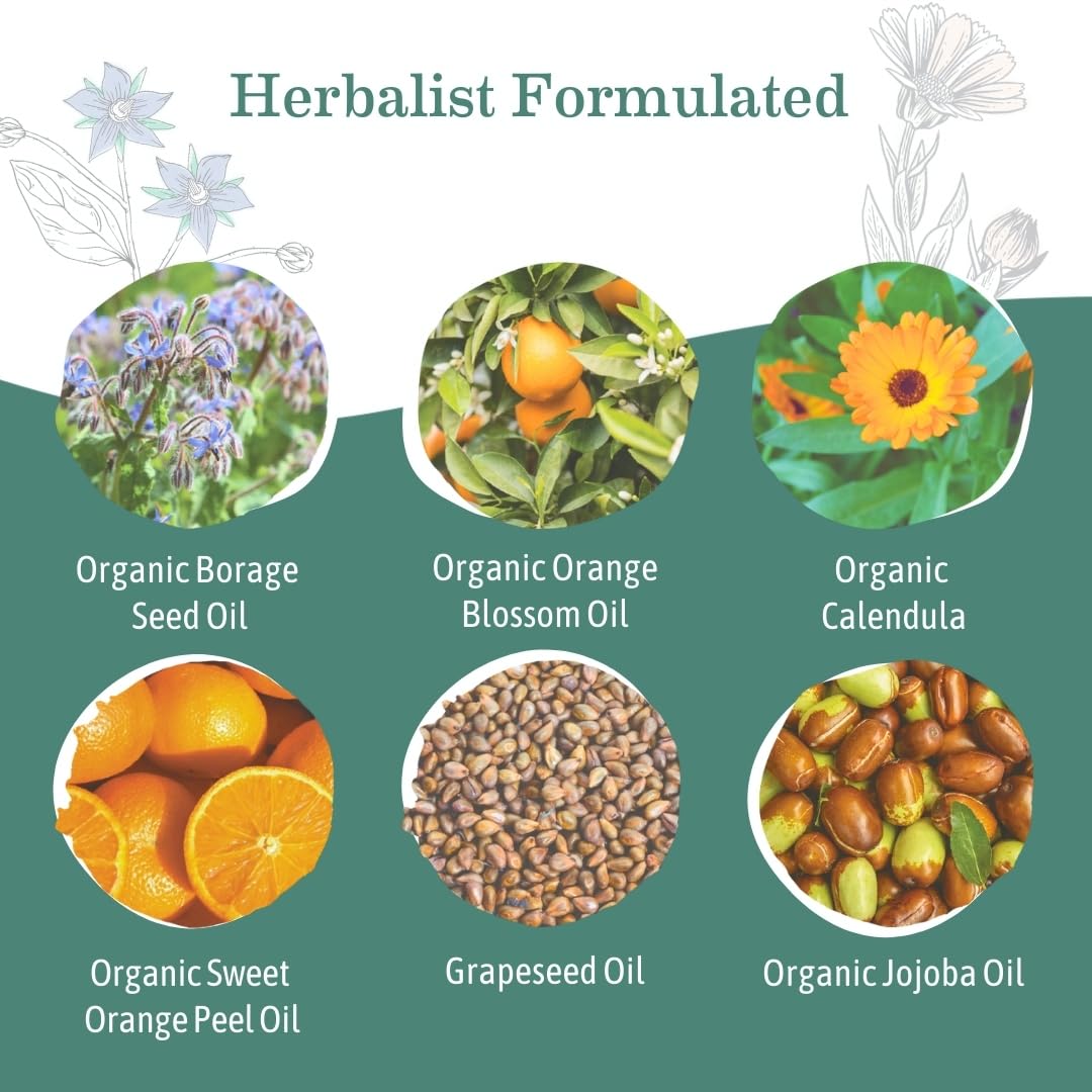 Earth Mama Belly Oil ingredients: borage and jojoba soften skin