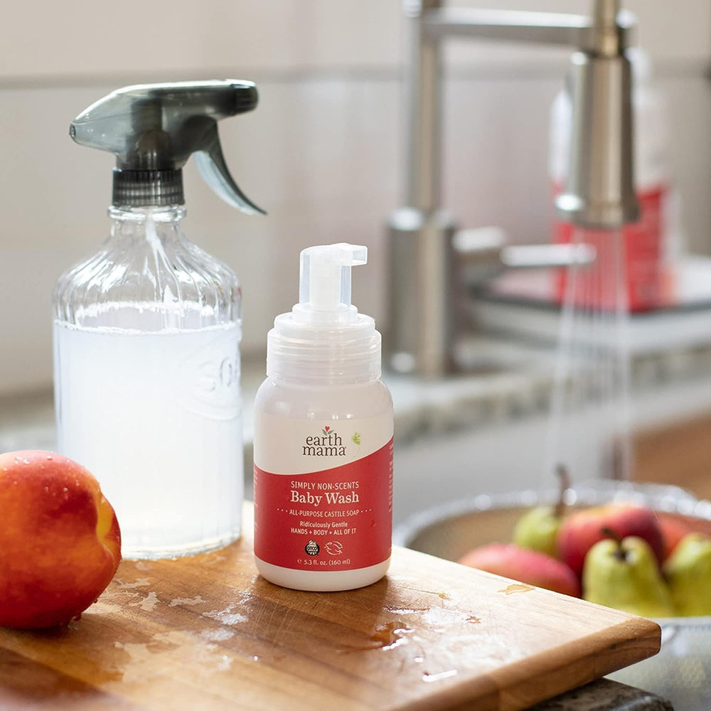Earth Mama Simply Non-Scents DIY cleaner mix with water for non-toxic surfaces