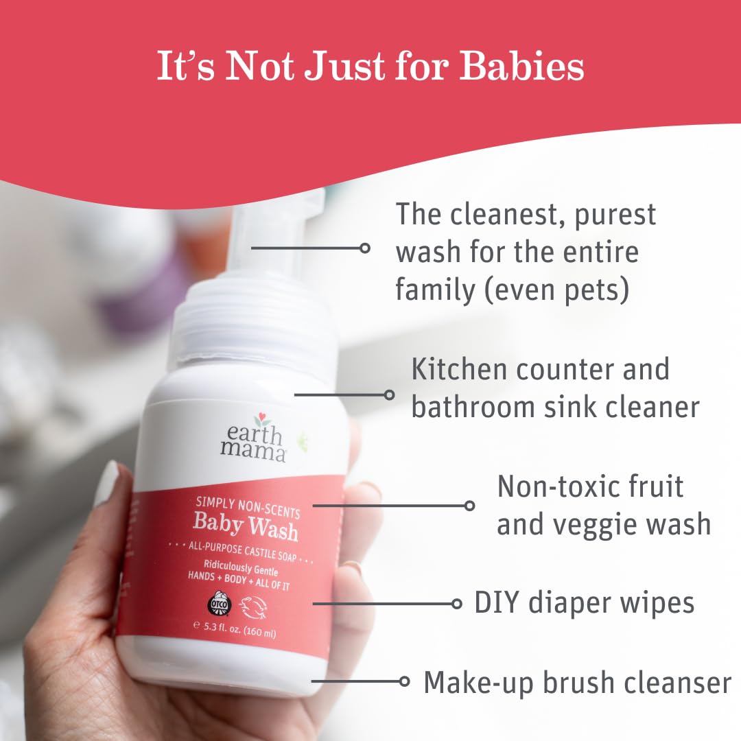 Earth Mama Simply Non-Scents foaming hand soap bottle for gentle cleansing
