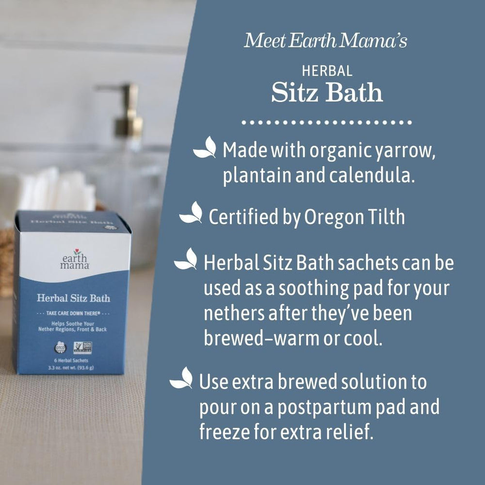Sea salt included in Earth Mama sitz bath for cleansing comfort.